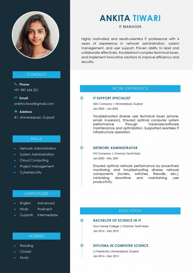 Simple Resume Template MS Word Free Download